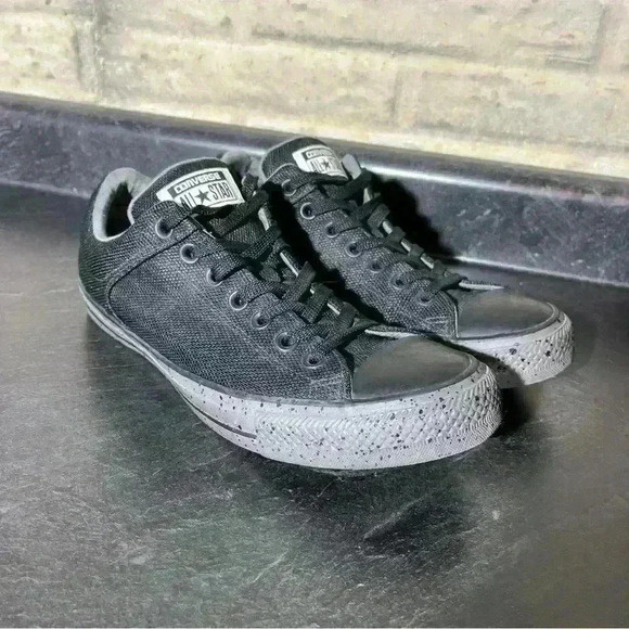 Converse Triple Black Grey Speckled Padded Tongue Sz 9, 160297C- EUC! - Picture 1 of 12